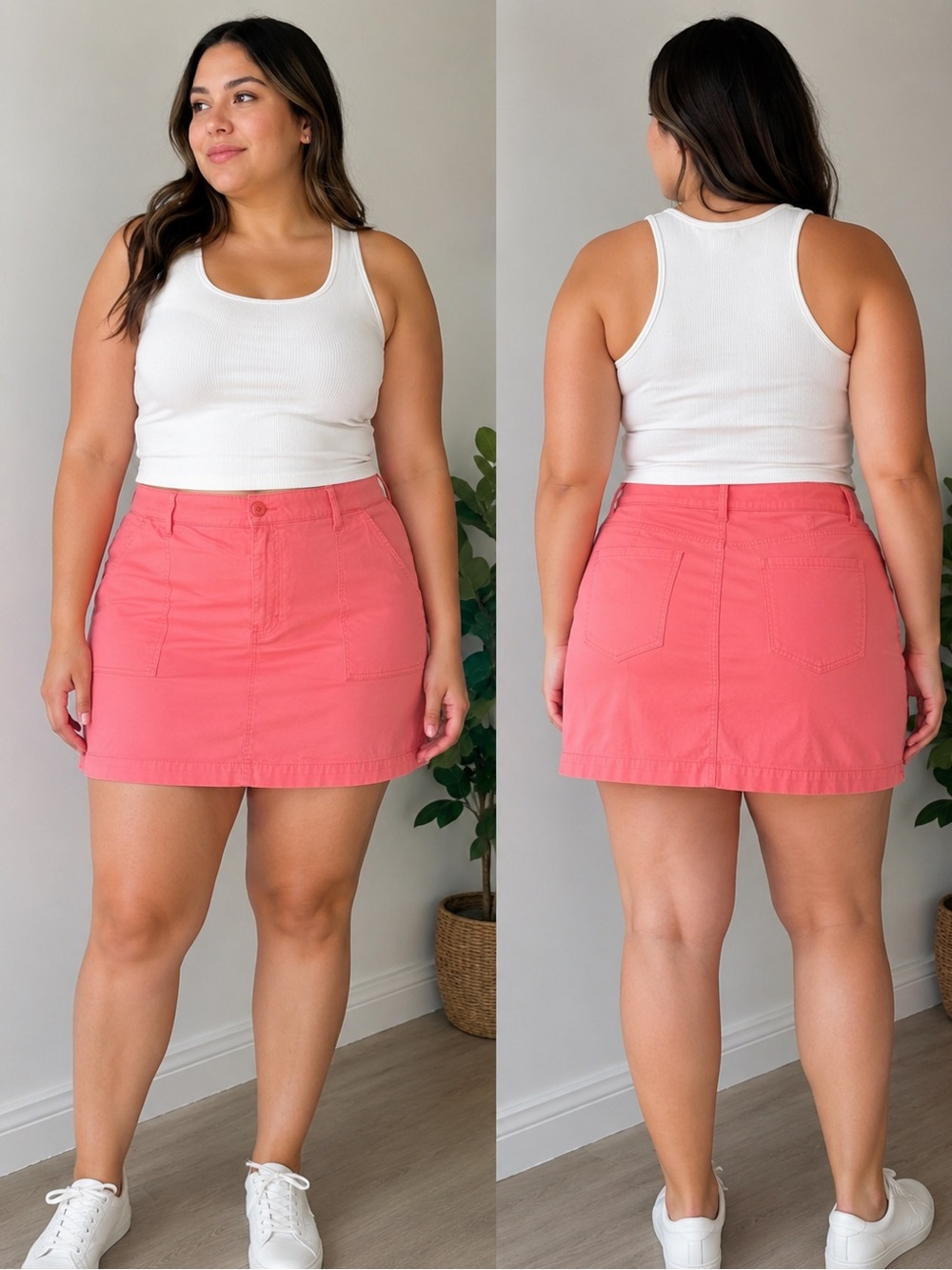 NWT LEE SKORT SIZE 22M Ultra Soft Waistband Skort Coral Pink Mid Rise